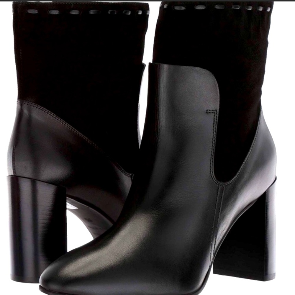 NIB!! AQUATALIA Fineena Black Leather & Suede Boot